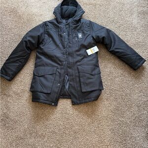Spyder Charcoal Puffer Jacket with Hood